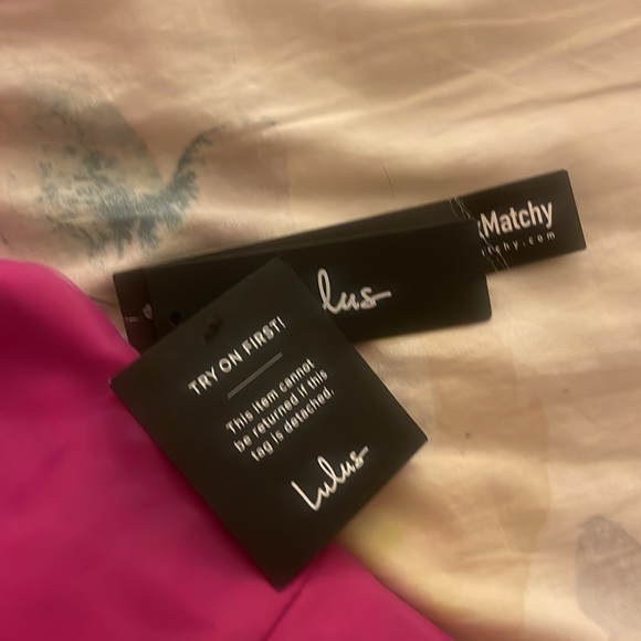 lulus ruffle organza pink strapless cocktail homecoming dress new with tags - Picture 4 of 4